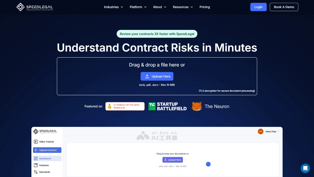SpeedLegal – AI合同审查工具，一键生成分析报告和合同摘要插图