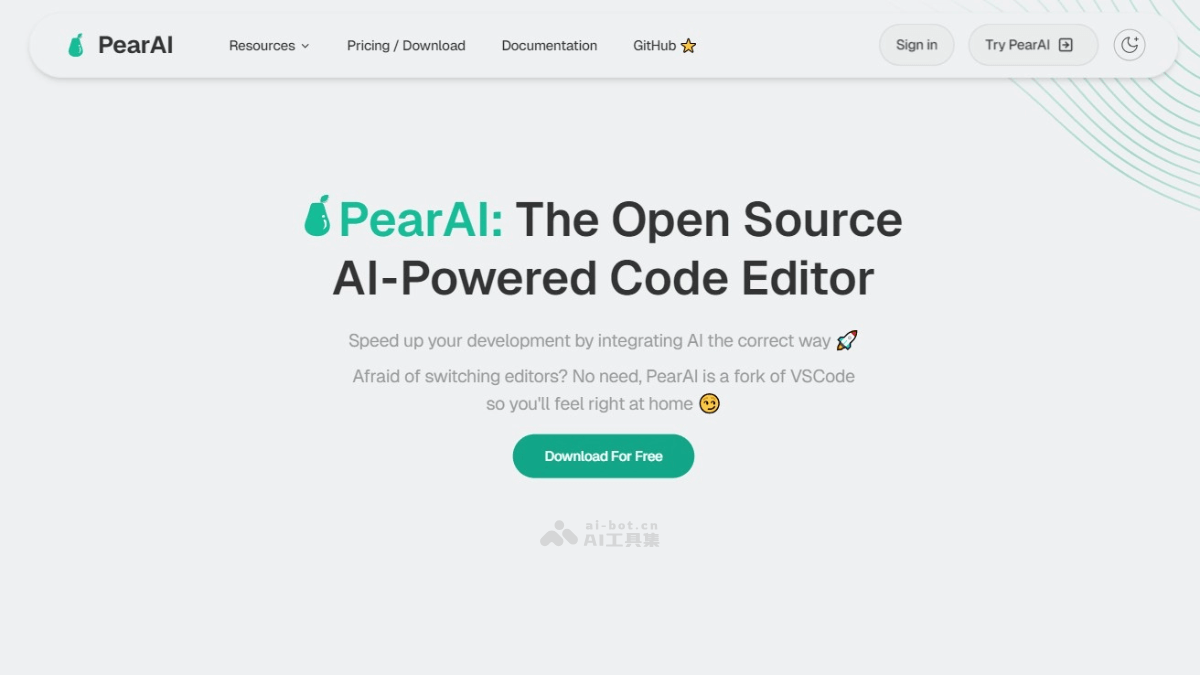 PearAI – 开源的AI代码编辑器，基于VSCode开发直接与代码库对话插图