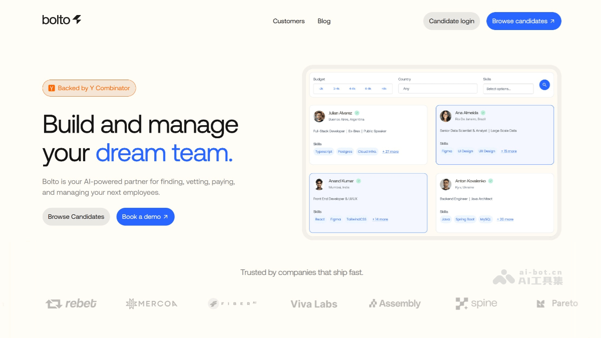 Bolto – AI招聘平台，专注软件工程师人才筛选插图