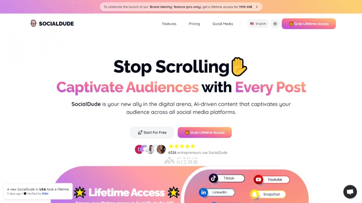 SOCIALDUDE – AI驱动的社交媒体内容创作平台插图