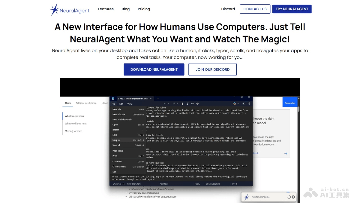 NeuralAgent – 开源的桌面AI助手，自然语言执行复杂任务插图