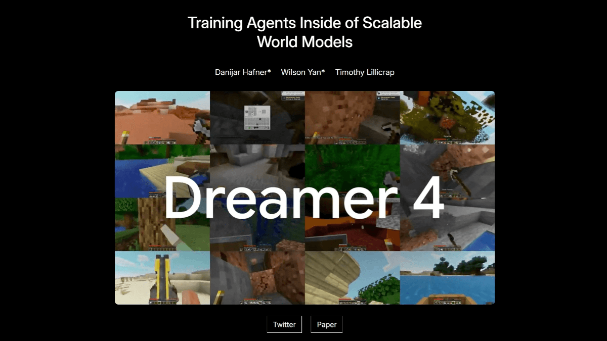 Dreamer 4 – DeepMind推出的新型世界模型智能体插图
