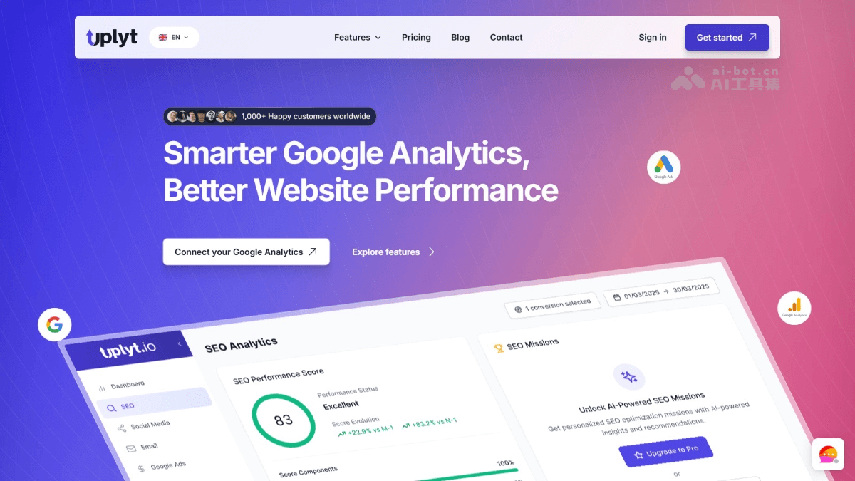 Uplyt – AI数据分析工具，自动生成即时性能摘要插图