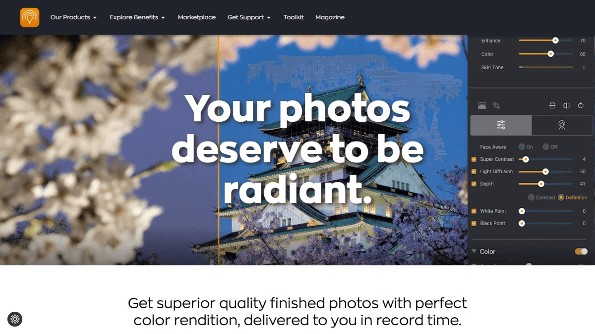 Radiant Photo – AI照片编辑软件，提供增强、校正色彩、快速编辑等全面服务插图