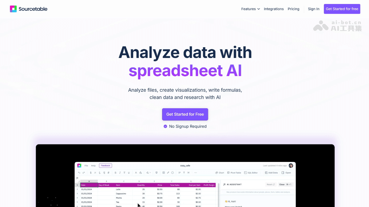 Sourcetable – AI驱动的电子表格和数据分析工具插图