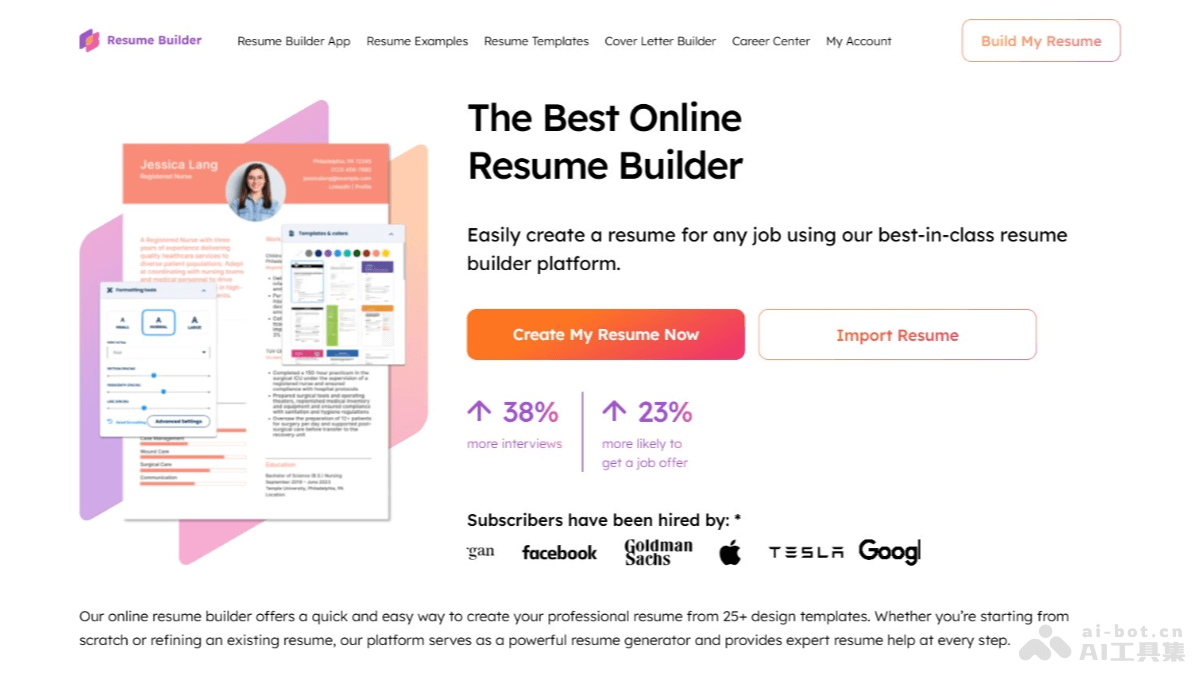 Resume Builder – AI简历生成工具，创建专业有效符合招聘要求的简历插图