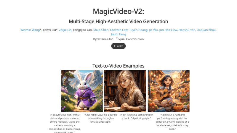 MagicVideo-V2：字节跳动推出的AI视频生成模型插图