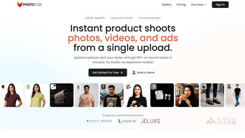 PhotoFox AI – AI图像和视频生成工具，支持品牌定制模型插图