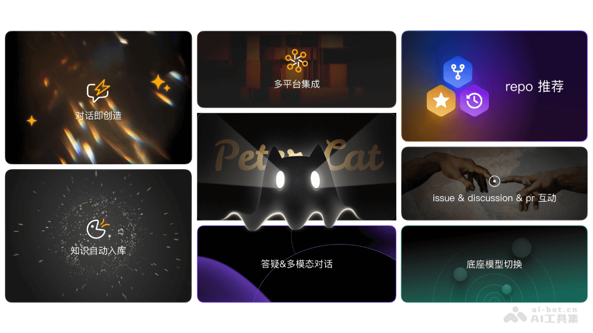 PeterCat – AI问答机器人，自动抓取 GitHub 上的文档和 issue 作为知识库插图