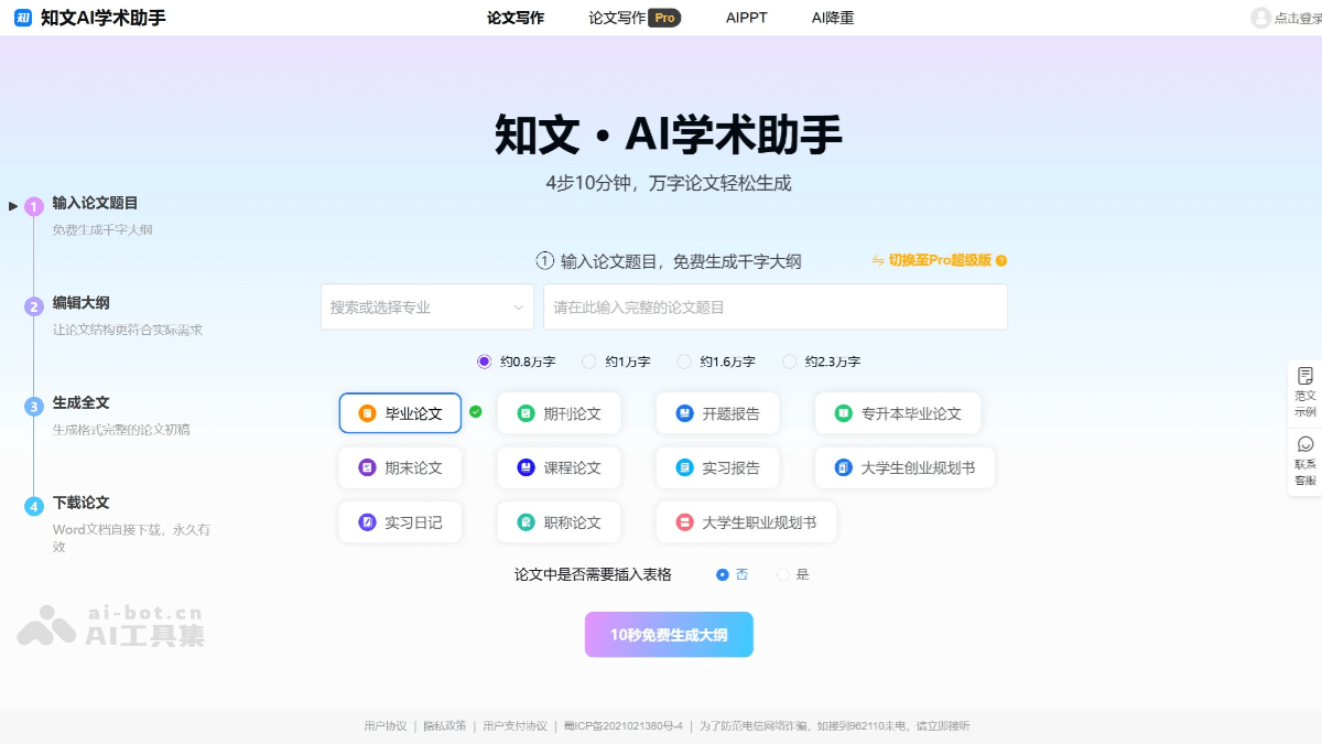 知文AI学术助手 – AI学术论文写作工具，4步10分钟生成万字论文插图