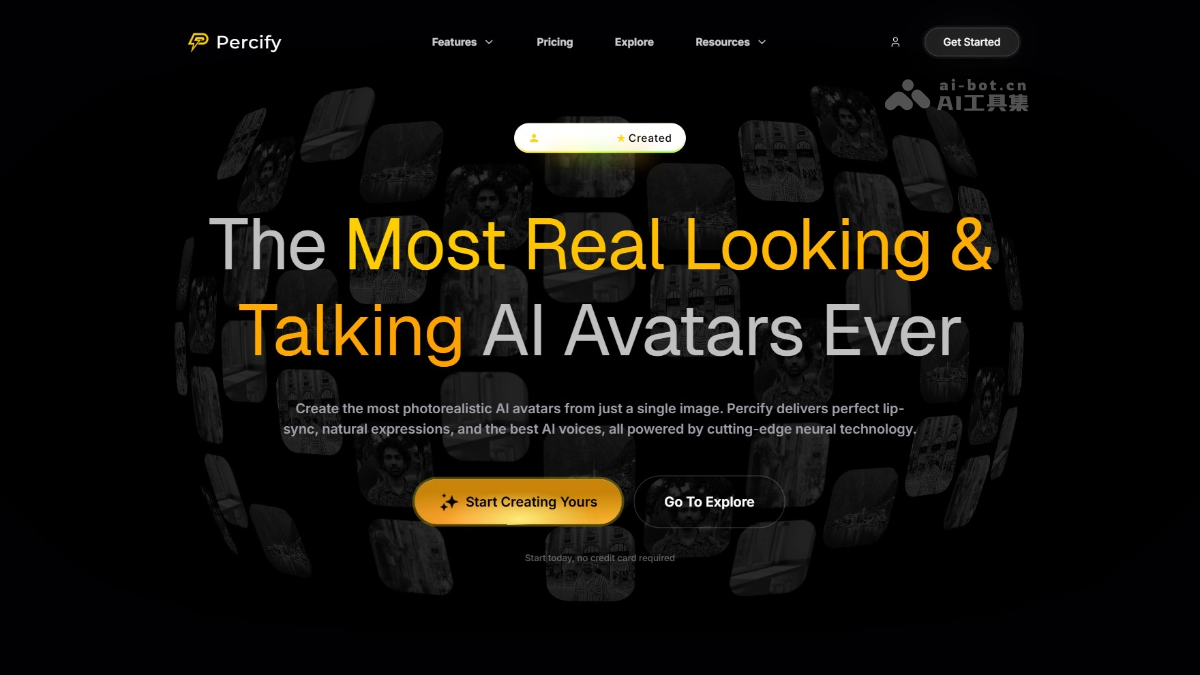 Percify – AI数字人生成平台，一张图片生成逼真形象插图
